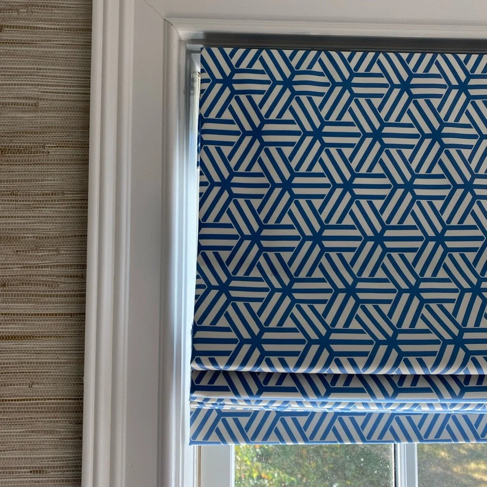 Custom cordless Roman shades